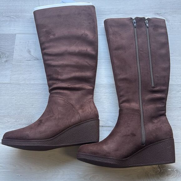 Aerosoles Binocular Knee High Boot Java Faux suede size 9wide NWT in box - Picture 10 of 12